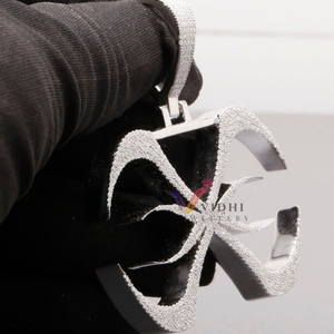 Bijoux fantaisie fabriqués en acier inoxydable avec des diamants moissanite avec glacé hip hop montre-bracelet unique unisexe pour hommes - Product Image 6