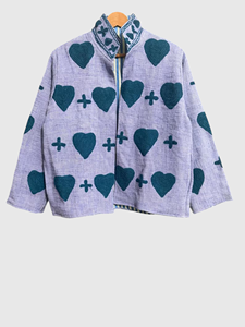Veste à col roulé en tricot avec motif cœur brodé à la main, manches longues, taille plus, vêtements d'automne pour femmes - Product Image 1