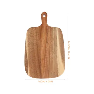 Tabla de cortar de doble mango de madera de acacia, tabla de servicio Simple Natural para cortar queso para cocina y hoteles, nuevo listado - Product Image 2