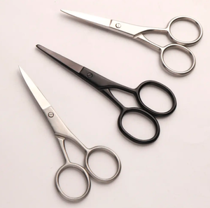 Ciseaux de toilettage professionnels tête ronde conception sûre pour les cils nez sourcil coupe petits ciseaux incurvés coupe cheveux - Product Image 2