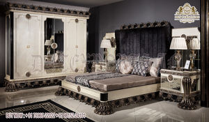 Camas y muebles de dormitorio de diseño de calidad superior, cama de madera de aspecto clásico con mesita de noche de estilo europeo tallada a mano - Product Image 6