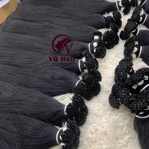 Vqhair 100% ต่อผมแท้สำหรับต่อผมตรงปลายแบนขนาดใหญ่ผมดิบทุกสี - Product Image 3