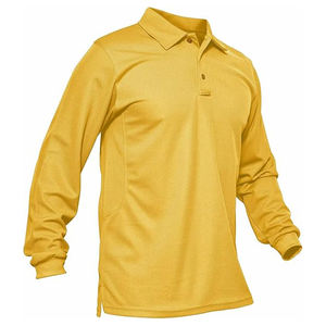 Camisa de golf táctica de manga larga de poliéster 100% de alto rendimiento Jersey de piqué sólido de alta calidad con característica antiarrugas - Product Image 1