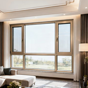 Ventanas abatibles de vidrio templado laminado con marco de aluminio roto térmicamente resistente al calor para escuelas de Sunny Region - Product Image 1