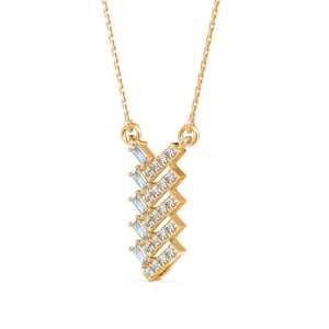 Collar con Colgante de Diamante Cultivado en Laboratorio, Corte Baguette y Redondo, en Oro Sólido de 14k, Joyería Minimalista de Diamante Cultivado en Laboratorio a Precio de Mayoreo - Product Image 2
