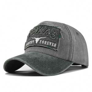 Casquettes de baseball vintage en coton 100% style américain Texas, personnalisées, délavées, avec broderie de patchs, fourniture directe usine - Product Image 4