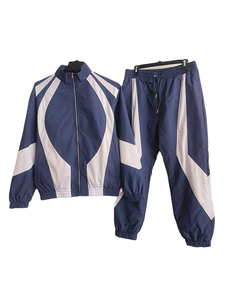 Ensemble de survêtement sport en nylon avec patchwork en maille personnalisé, veste coupe-vent et pantalon, survêtement coupe-vent pour hommes, complet 2026 - Product Image 5