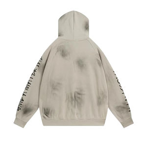 Prix usine homme à capuche américain délavé sweat à capuche surdimensionné lettre imprimé unisexe pullover sweats à capuche pour hommes - Product Image 5