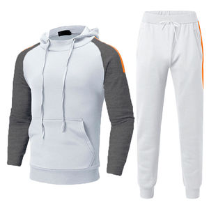 Sweat-shirt à capuche et pantalon décontracté pour homme, poids lourd, uni, rayé, 100% coton, molleton, 320 grammes, logo personnalisé, survêtement hip-hop - Product Image 6