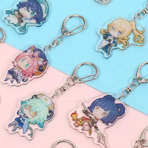 Wholesale Customized Shape Acrylic Keychain Transparent Custom Logo Printing Keychain Keyring For Promotion Business Gift