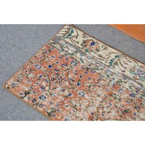 1.6x2.7 ft Vintage Rug, <b>Brown</b> Striped Turkish <b>Wool</b> Rug - Product Image 5