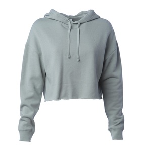 New Deal Sudaderas con capucha recortadas personalizadas Mujer Jersey de rizo de algodón en blanco Cualquier tamaño Sudaderas con capucha cortas de diseño de impresión personalizada para mujer - Product Image 6
