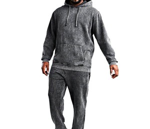 Chándal lavado ácido personalizado para hombre, conjuntos de algodón y poliéster de alta calidad, secado rápido, transpirable para adultos, ropa de calle de estilo Unisex - Product Image 1