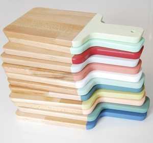 Gỗ cổ màu nâu sinh thái phong cách butcher Khối Nhà bếp gỗ thớt với kim loại xử lý có tính năng Arabic thư pháp Inlay - Product Image 3