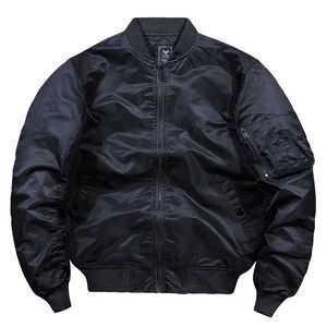 High Street Style OEM ODM Veste de baseball d'hiver Coupe-vent de vol imperméable avec motif de lettres à col montant en polyester - Product Image 3