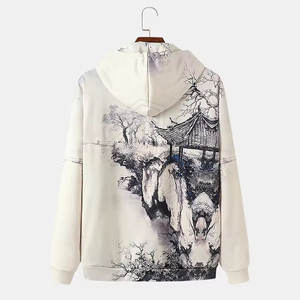 High Quality Polyester / Cotton Men's Solid Hoodie Customizable Thermal Top Streetwear for Winter Fleece Material - Product Image 2