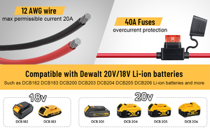Power-Wheels Adapter 20V Batterie adapter mit Kabelbaum stecker und 3 * 40A Sicherung und Sicherungs halter für DIY Spielzeug - Product Image 5