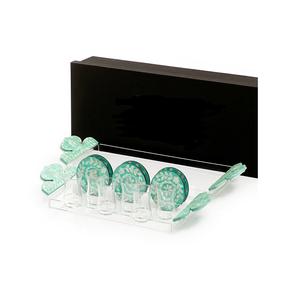 Plateau de service en acrylique de forme rectangulaire avec ensemble de six sous-verres en nacre et poignées Plateau alimentaire le plus vendu - Product Image 1