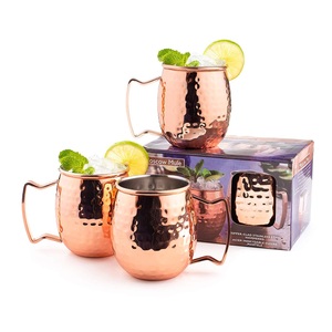 Juego de tazas de cobre de mula de Moscú con mango de Latón chapado en oro para el hogar, Bar, Hotel, restaurante, regalo para uso de alguien - Product Image 1