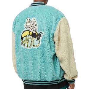 Manteau décontracté pour hommes, blouson bombardier d'hiver chaud, veste universitaire avec logo brodé personnalisé et manches en cuir PU, veste de style grande taille - Product Image 3