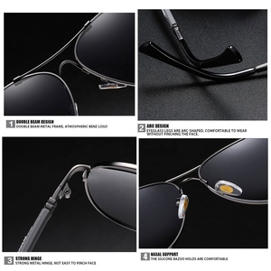 Lunettes de soleil ovales classiques pour homme, verres métalliques rétro Uv400 Tac, Cool, monture en alliage, lunettes de soleil ovales polarisées - Product Image 2