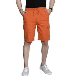 Shorts pour hommes en coton respirant, légers, taille élastique, coupe ample, style streetwear, vente en gros, personnalisables, best-sellers - Product Image 1
