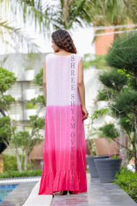Summer Trending Women V-<b>Neck</b> <b>Tie</b> Dye Long Dress Luxury & Lightweight 1 Piece Party Wear - Product Image 3