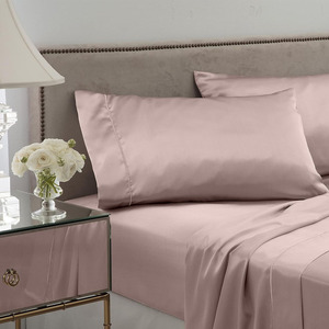 Drap-housse d'hôtel Draps en satin Drap et housse de couette Ensemble de housse de couette Couleurs unies Fabriqué au Pakistan Ensemble de housse de couette - Product Image 5