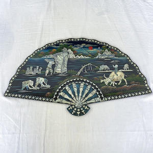 Panneau artistique de luxe incrusté de coquillages perlés en gros en forme d'éventail décoratif pour la décoration de la maison vitrine - Product Image 2