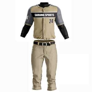Uniforme de Béisbol de Poliéster Transpirable y Suave al Tacto, Talla Grande, para Torneos, Conjunto de Camiseta y Pantalones de Béisbol, Colores Personalizados para Equipos - Product Image 1