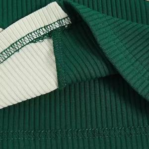 Débardeur court de sport côtelé sans manches décontracté col rond couleur bloc dessin animé doux pour femmes OEM personnalisé de haute qualité - Product Image 4