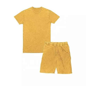 Logo personnalisé OEM Ensemble short et t-shirt délavé à l'acide pour hommes, deux pièces, vêtements d'été, vêtements de ville de haute qualité - Product Image 2