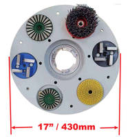 Plaque de transmission multifonctionnelle en aluminium de 17 pouces (430 mm) pour polisseuse de sols, support magnétique pour 6 têtes d'outils