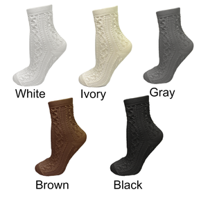 FOYSOCK corea OEM trecce in maglia calzino personalizzato con Logo alla caviglia spessa calda in misto lana morbida calze da donna ODM di alta qualità - Product Image 3