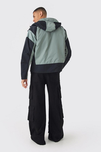 Chándal deportivo impermeable negro para hombre OEM con capucha, conjunto cortavientos ligero para entrenamiento, gimnasio, boxeo, traje para correr para hombre - Product Image 2