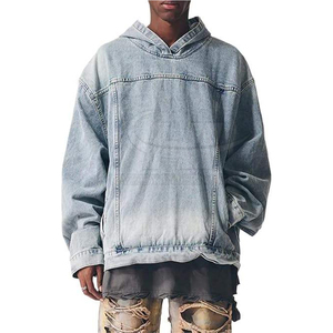 Sudadera con Capucha de Mezclilla para Hombre, 100% Algodón, Invierno, Moderna, Elegante, Duradera, con Estampado Digital, para Uso Casual y al Aire Libre - Product Image 4