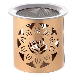 Quemador de incienso de oro de metal con tapa, templo y habitación de hoteles, olla de fragancia, quemador hecho a mano de carbón para vajilla - Product Image 1