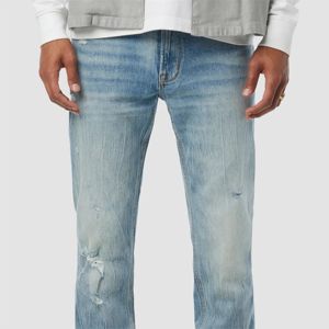 Jeans para hombre Sky Blue Kick Flare-Vaqueros acampanados de inspiración única con cintura alta, perfectos para atuendos casuales con estilo - Product Image 5