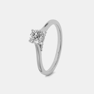 Bague Art Déco en or blanc avec diamant de laboratoire rond taille princesse VVS certifié GIA - Bijoux de luxe pour femmes en gros - Product Image 2