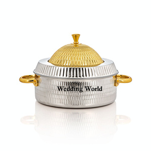 Metal <b>Round</b> Shape Hotpot Premium Quality Designer Casserole Classic Home Ware <b>Table</b> Ware Stylish Wholesale Metal Food Warmer - Product Image 2