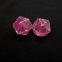 Ensemble de dés polyédriques en résine faits à la main, effet pierre précieuse taillée, pour RPG DND