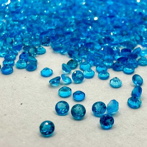 Apatita de neón vibrante, piedras preciosas naturales sueltas, corte redondo de 3mm para manualidades de joyería - Product Image 1