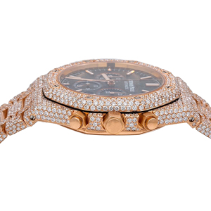 Mens Luxury Quartz Moissanite Diamond Stainless Steel Analog <b>Watch</b> with Coated Glass Dial - Product Image 3