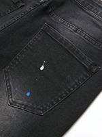 Pantalons pour hommes Jeans de créateur délavés de haute qualité Jeans coupe ajustée à déchirure personnalisée en coton à jambe droite