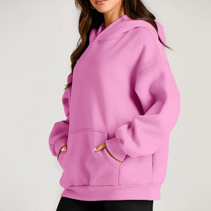 Meilleure vente Sweats à capuche surdimensionnés pour femmes Anti-rides Couleur personnalisée pour l'hiver Sweats à capuche de style urbain pour femme - Product Image 5