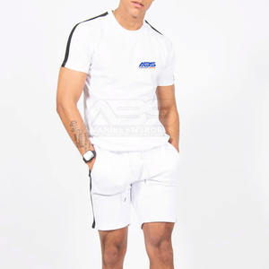 Ensemble T-shirt et short décontracté pour homme, style simple et unique, en coton, avec fonction séchage rapide, haute qualité - Product Image 5
