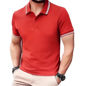 Chemises personnalisées pour hommes, col rond, logo imprimé en relief sur le devant, respirantes, séchage rapide, jersey polyester-coton, coupe classique, manches courtes, couleur unie - Product Image 1