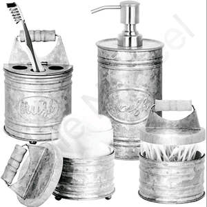 Ensemble de salle de bain galvanisé à prix de gros : porte-serviettes, porte-brosse, porte-écouteurs, porte-gant de toilette - Product Image 1