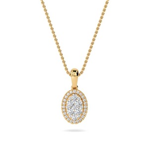 Colgante de Diamantes Redondos Cultivados en Laboratorio de 0.50 Ct, Claridad F-G VS+, en Platino, Regalo de Aniversario de Bodas - Product Image 3