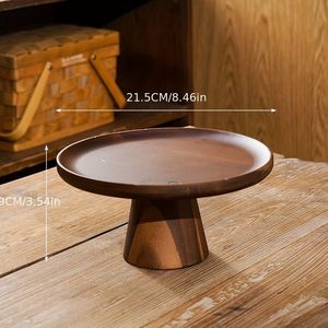 Présentoir à gâteaux en bois rustique avec grain naturel idéal pour les pique-niques en plein air, les fêtes d'anniversaire et les dîners festifs - Product Image 4